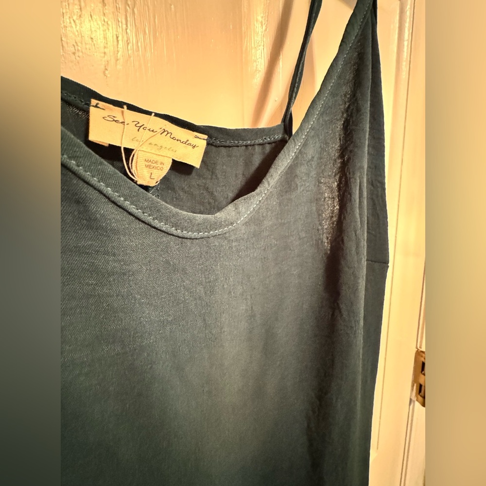 See You Monday Teal Maxi Slip Skirt Forest Green - Picture 2 of 3